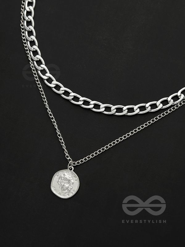 The Double Decker- Double Layer Silver Necklace