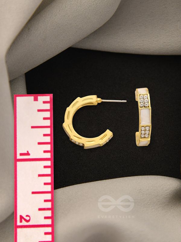 The Crooked Charm- Golden Rhinestones Earrings