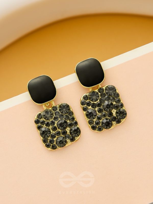 The Ebony Mystique- Stunning Embellished Earrings