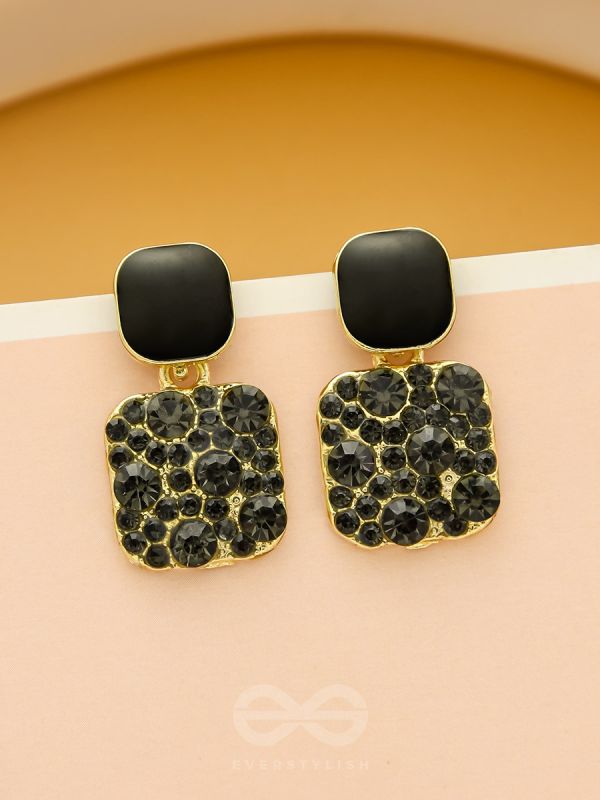 The Ebony Mystique- Stunning Embellished Earrings