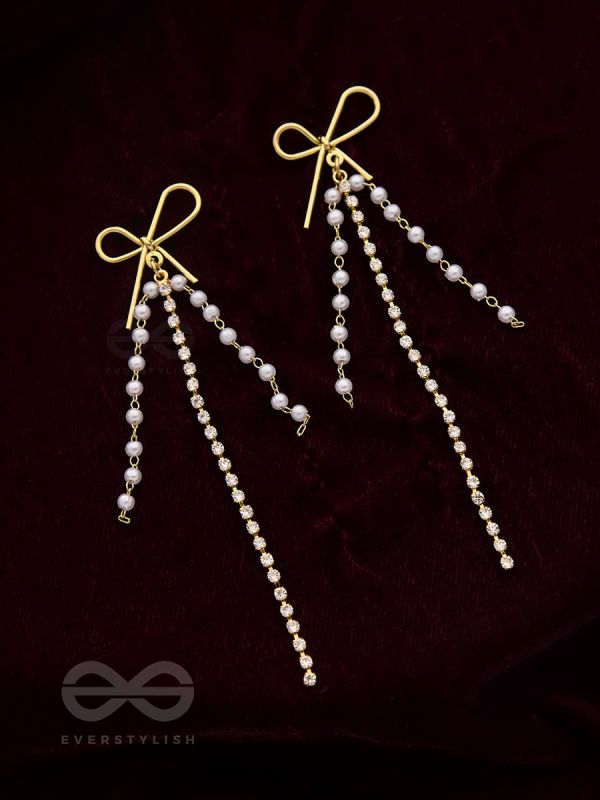Bow n Arrow- Golden Beads Earrings