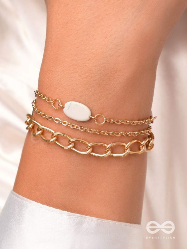 Stoned with Style- Golden Stone Bracelet