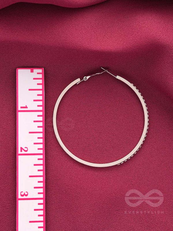 The Ring of Light- Silver Rhinestones Hoop Earrings