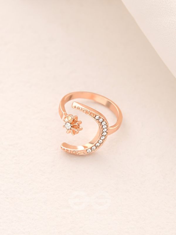 The Night Sky- Rose Golden Rhinestones Ring