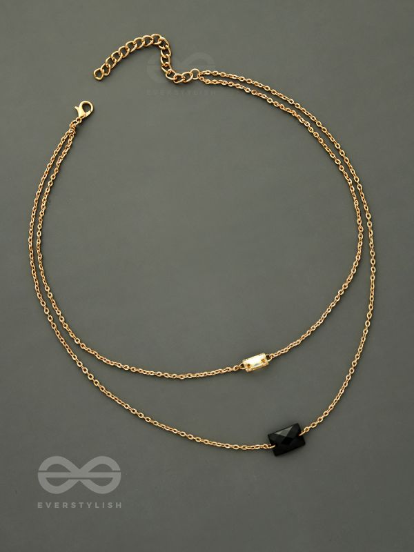 The Dark Reflection- Golden Layered Necklace With Anti-Tarnish Coating