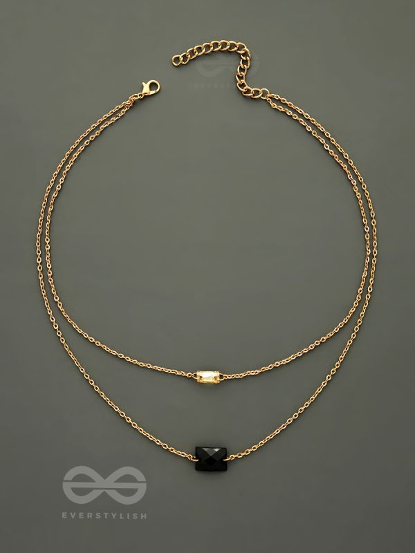 The Dark Reflection- Golden Layered Necklace With Anti-Tarnish Coating
