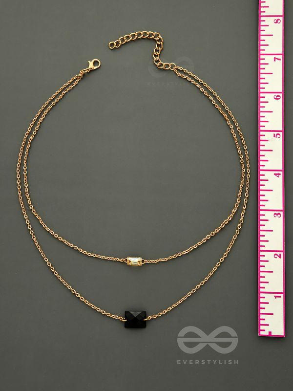 The Dark Reflection- Golden Layered Necklace With Anti-Tarnish Coating