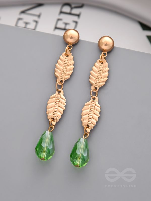 The May-Dew- Golden Crystal Beads Earrings