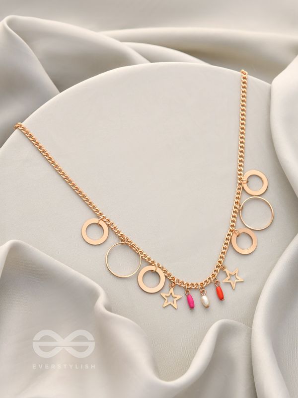 The Eternal Cosmos- Classy Golden Necklace With Anti-Tarnish Coating 