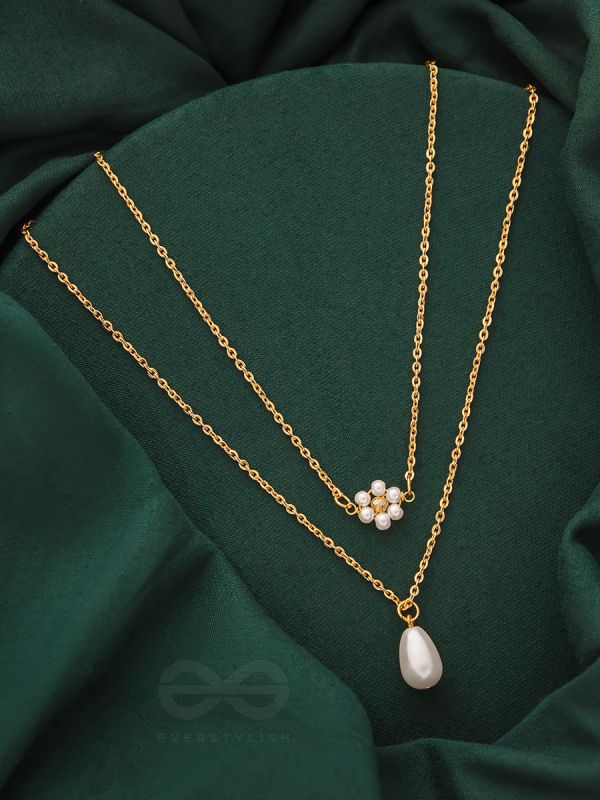 Lily Of The Valley- Golden Pearl Necklace With Anti-Tarnish Coating