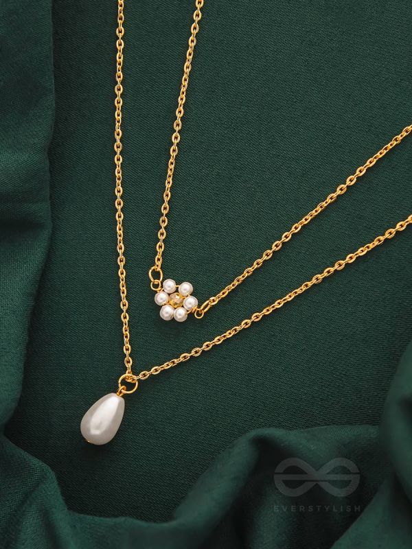 Lily Of The Valley- Golden Pearl Necklace With Anti-Tarnish Coating