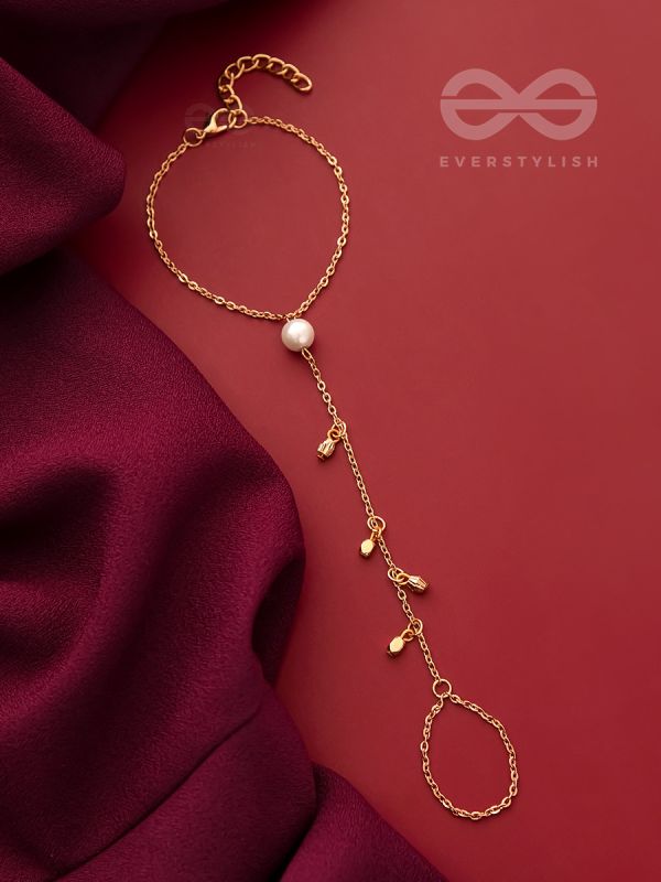 The String of Luck- Golden Pearl Hand Harness Bracelet