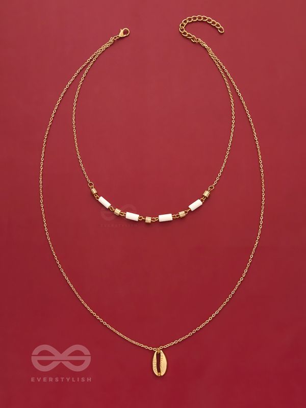 Sun N Sand - Golden Beads Layered Necklace With Anti-Tarnish Coating 