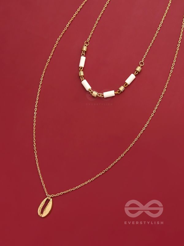 Sun N Sand - Golden Beads Layered Necklace With Anti-Tarnish Coating 