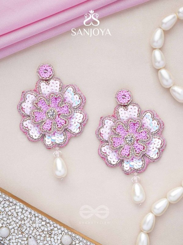 Animisa- The Bloom- Stones and Sequins Embroidered Earrings 