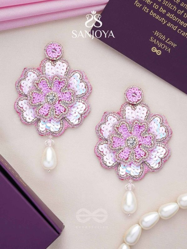 Animisa- The Bloom- Stones and Sequins Embroidered Earrings 