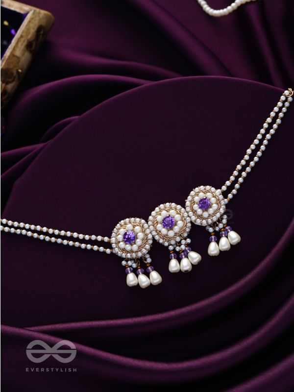 Prasidika- The Beautiful Garden- Stones and Pearls Embroidered Necklace