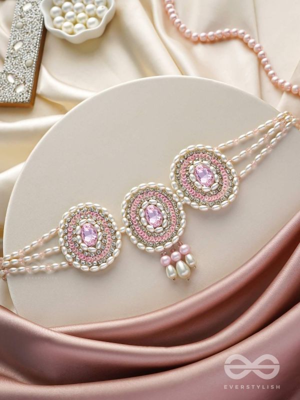 Avaarya- The Enchanting- Stones, Pearls and Sequins Embroidered Choker Necklace 