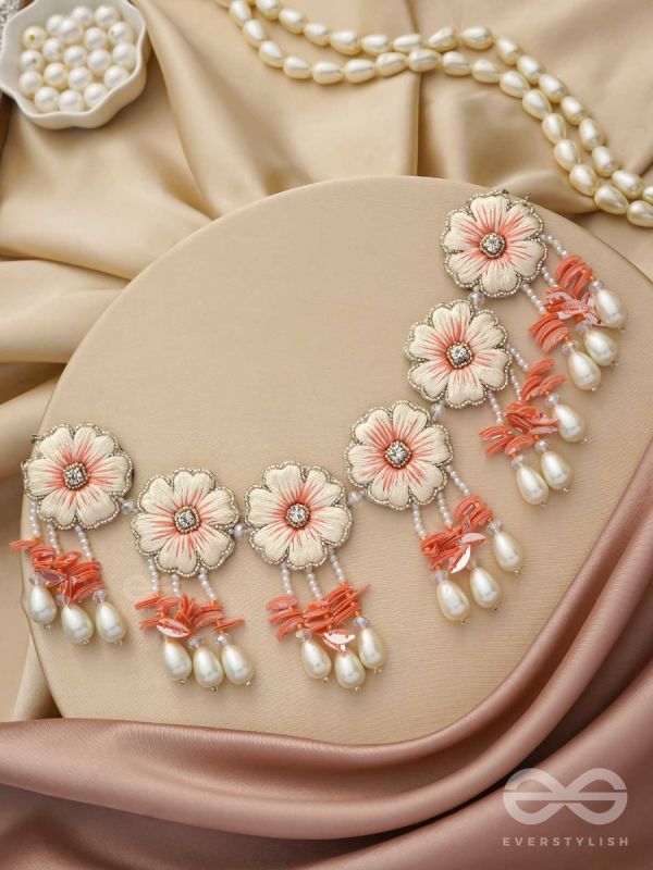 Vinirmita- The Beautiful Garden- Resham, Pearls and Stones Embroidered Choker Necklace