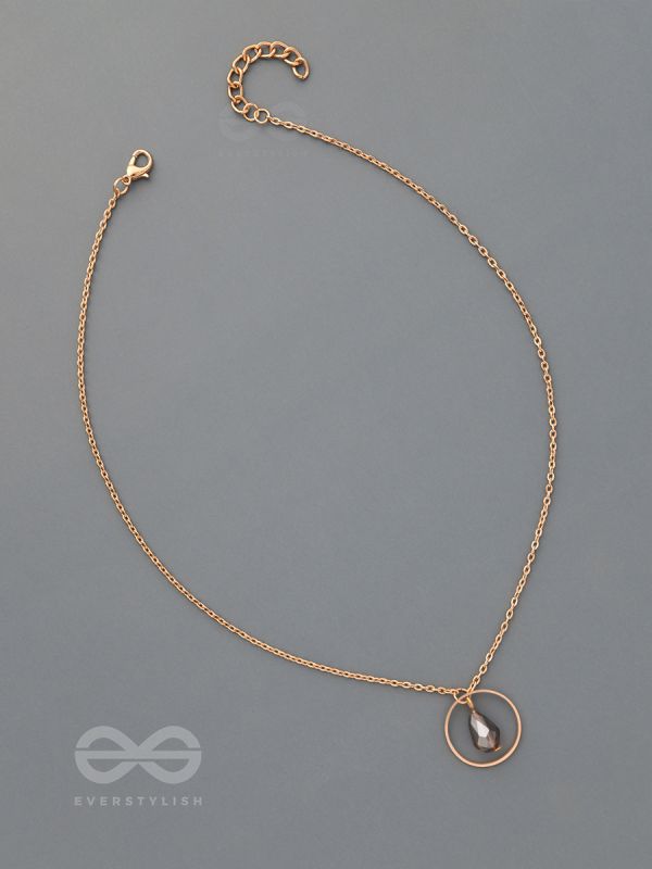The Third Eye- Golden Bead Necklace With Anti-Tarnish Coating