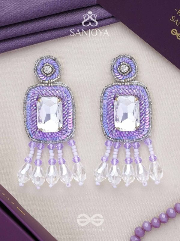 Aadarsa- The Magnificent Mirror- Stones and Sequins Embroidered Earrings
