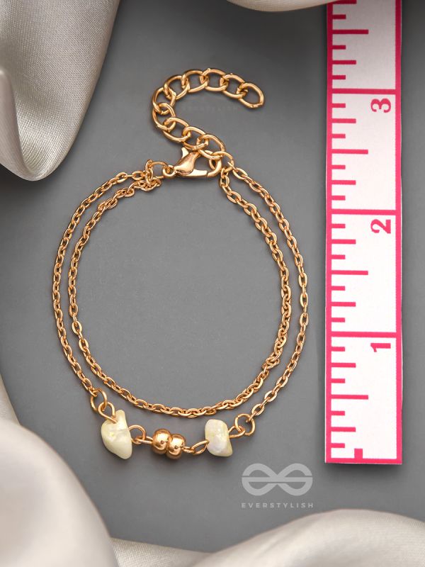 Carved in Stone- Golden Layered Bracelet