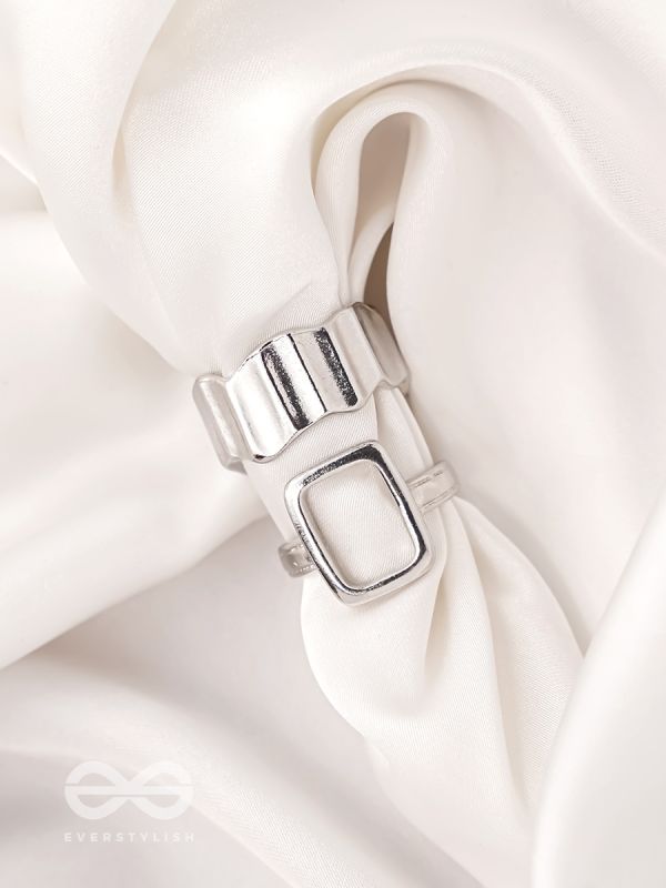 The Shimmering Quicksilver- Set of 2 Silver Rings