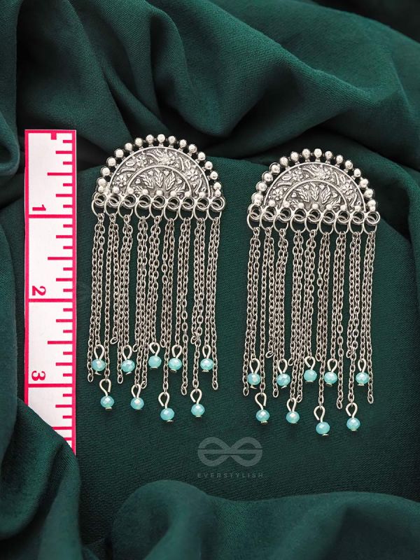 The Frozen Cascade- Oxidized Beads Earrings