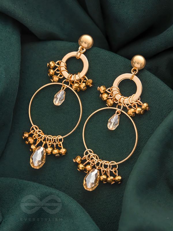 The Autumn Vibes- Golden Beads Earrings