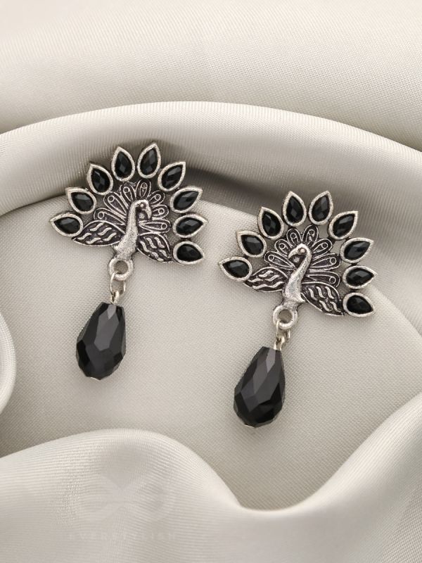 Wings of Fire- Tiny Trinket Earrings (Jade Black)