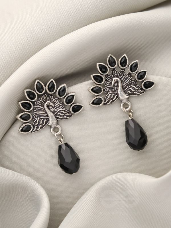 Wings of Fire- Tiny Trinket Earrings (Jade Black)
