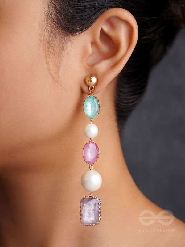 The Fairy Floss- Golden Embellished Earrings