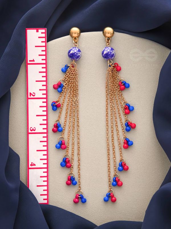 The Celestial Showers- Golden Embellished Earrings