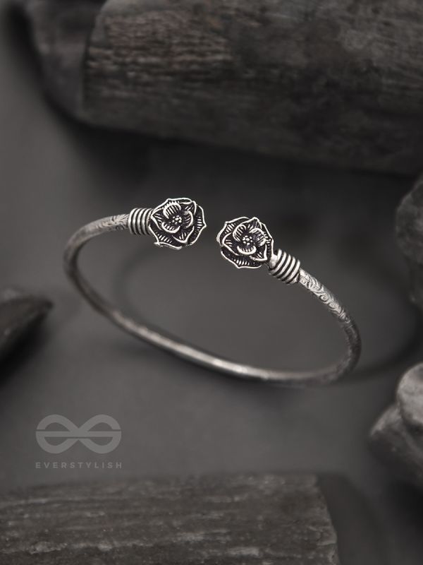 Rosa Mystica- Oxidised Bangle Bracelet