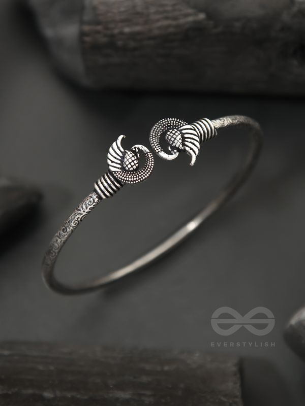 The Black Swan- Oxidised Bangle Bracelet
