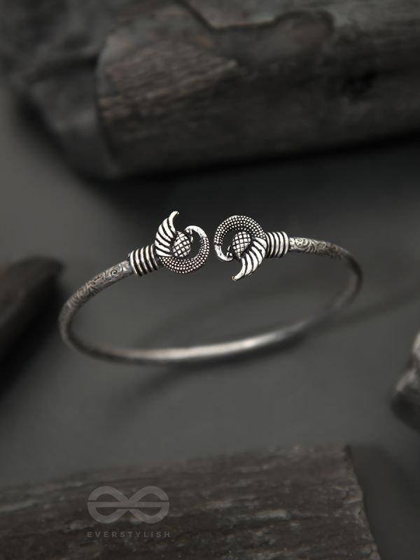 The Black Swan- Oxidised Bangle Bracelet