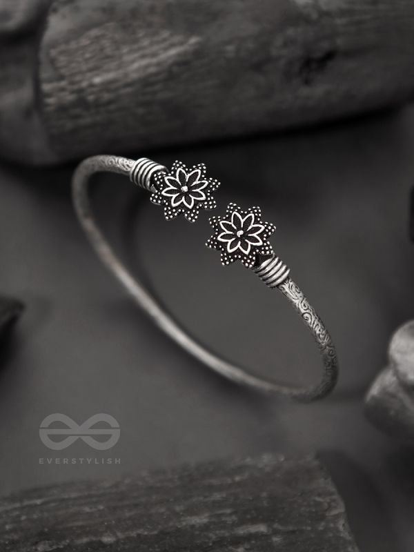 Ups-a-Daisy- Oxidised Bangle Bracelet