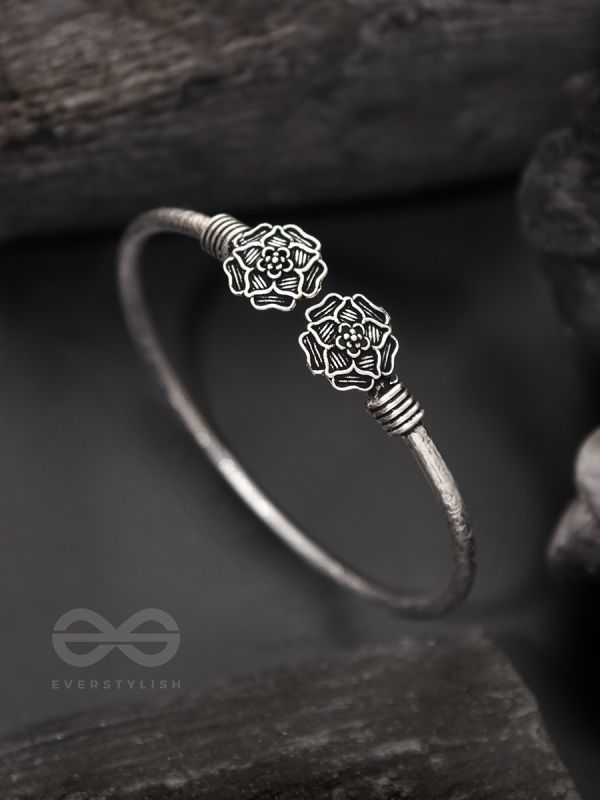 Full Bloom - Oxidised Bangle Bracelet