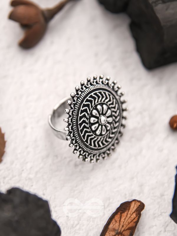 The Moonlit Fantasy- Oxidised Statement Ring