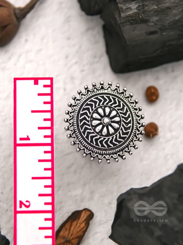 The Moonlit Fantasy- Oxidised Statement Ring