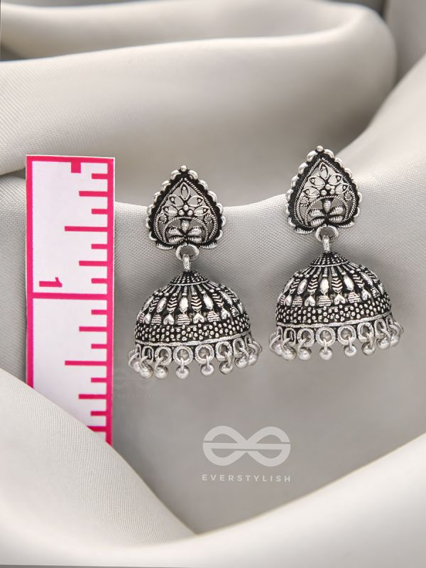 Hearts and Flowers- Brass Jhumka Earrings