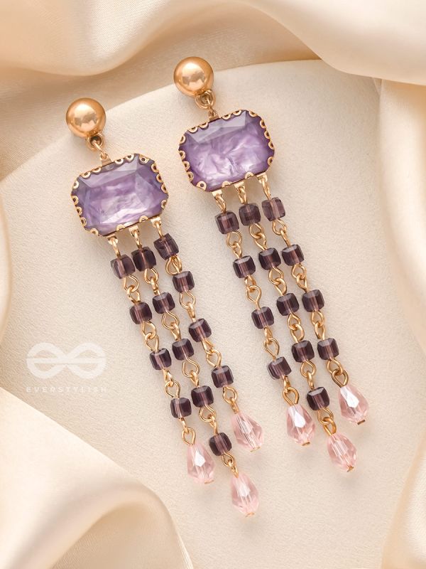 The Melting Mirror- Golden Embellished Earrings