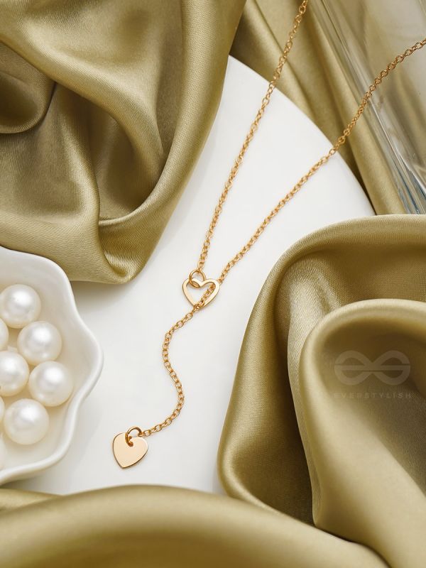 The Fallen Heart- Embellished Golden Necklace With Anti-Tarnish Coating 