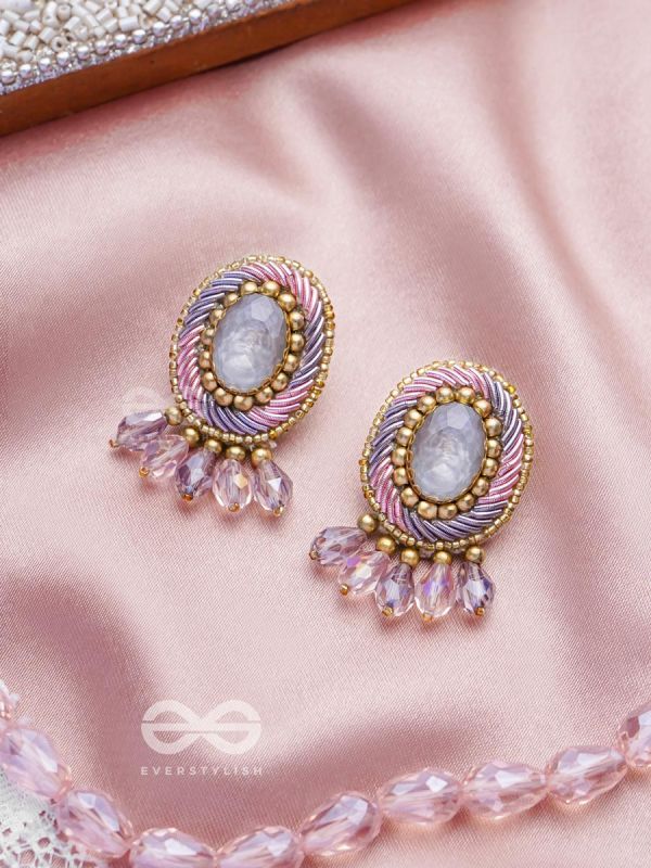 Arkasman- The Crystal Ball- Stones and Beads Embroidered Earrings 