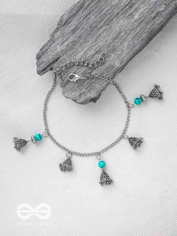 The Bell Curve- Oxidised Bead Anklet
