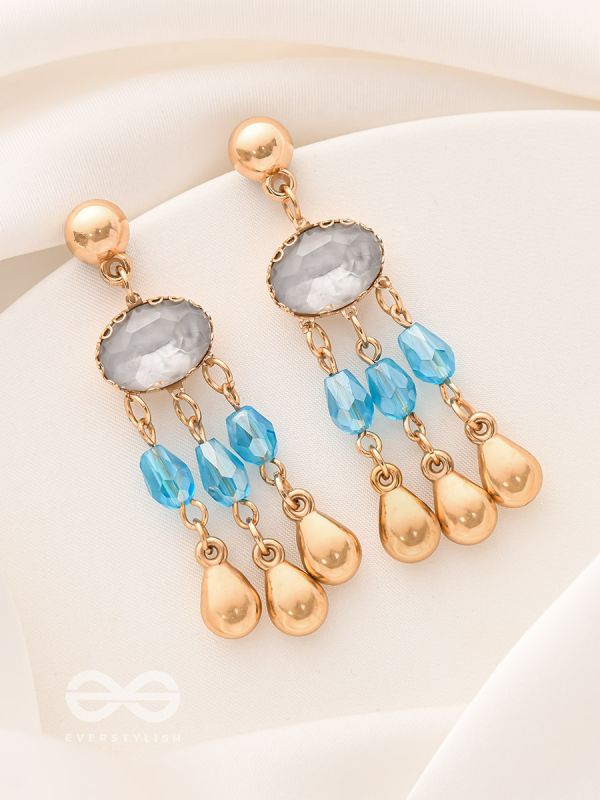 The Radiant Rains- Golden Embellished Earrings