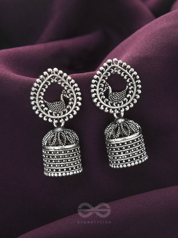 The Heavenly Swing- Oxidised Jhumka Earrings