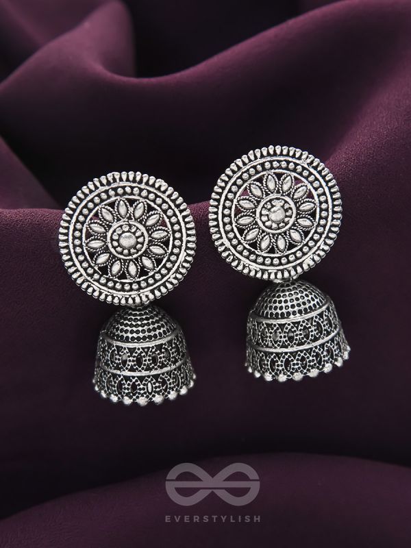 The Sun Glare- Oxidised Jhumka Earrings