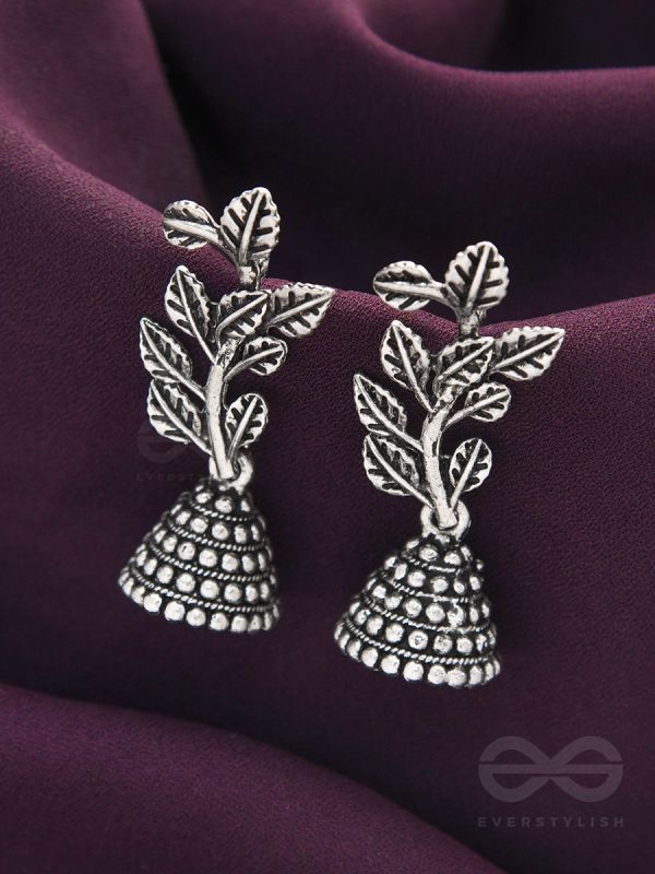 Branch Out- Oxidised Jhumka Earrings