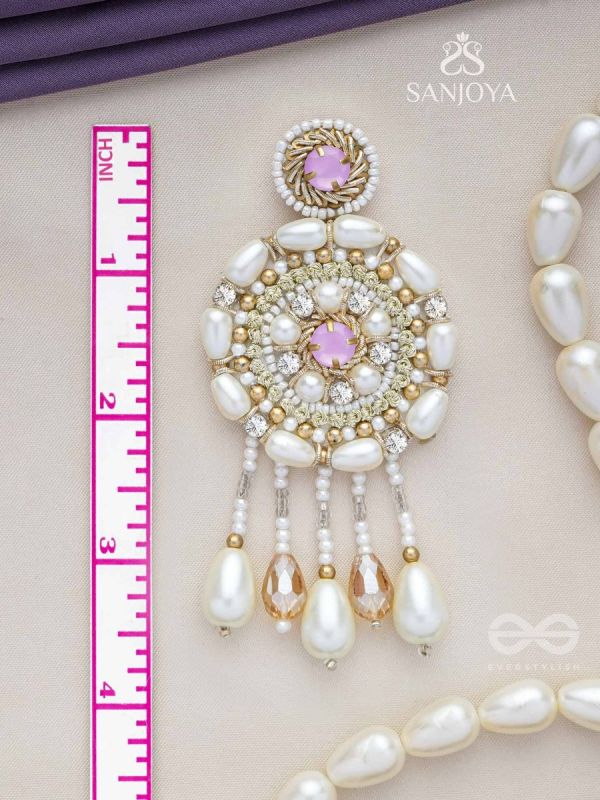 Valaaya- The Decorated Spheres- Pearl and Stone Embroidered Earrings